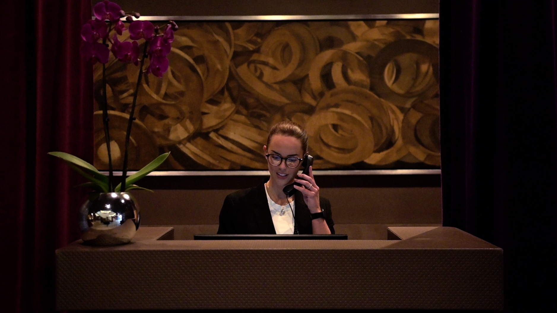 Front-of-house concierge desk in a managed building